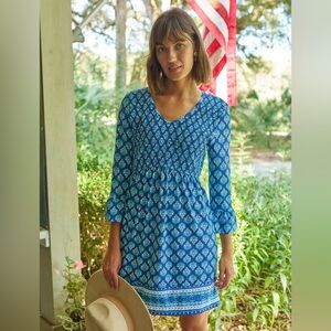 NEW Cabana Life Kiawah Island Smocked Babydoll Ruffle Sleeve Dress Size Medium